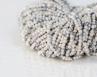 SALE - White Turquoise - Smooth Round White Howlite Beads - 2.1mm White Bead Strand - Full 14in Strand - Round Beads - Item 254