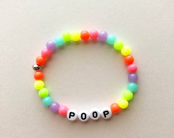 Poop Bracelet, Fairy Kei Bracelet, Gifts For Teens, Pastel Jewelry, Rainbow Bracelet, Kawaii Bracelet, Pastel Goth, Fairy Kei Jewelry