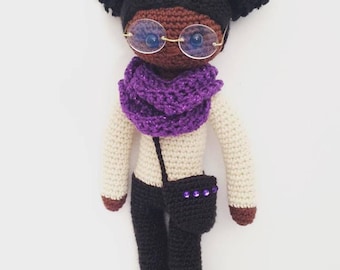 Afro Puffs Crochet Doll Pattern, Crochet Doll, African American Doll