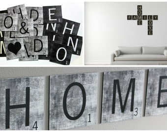 Large Scrabble Tiles - Scrabble Wall Art - Metal Scrabble Wall Tiles - Scrabble Letters - Scrabble Wall Tiles - Metal Scrabble Tiles