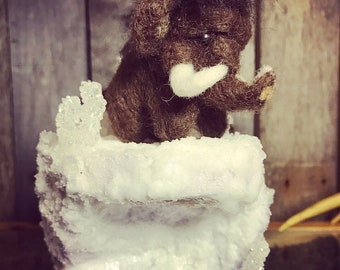 Wolly Mammoth Needle Felted Figurine