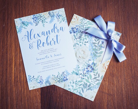 Wedding Invitations Baby Blue 2