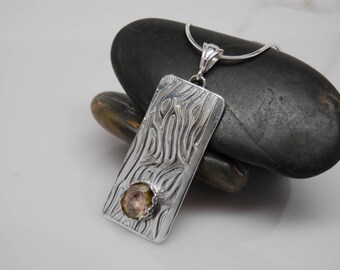 Tourmaline and sterling silver necklace