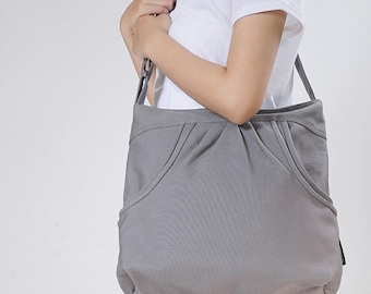 Mother s Day Big Sale FERN / Grey / Lined with Beige / Ship in 7 days // Diaper bag / Shoulder bag / Tote bag / Purse / Gym bag / New mom