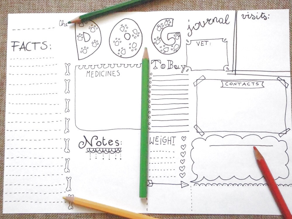 dog journal pet planner dog lover journaling best friend gift