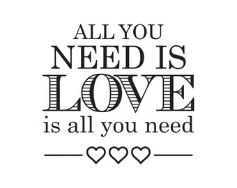 Romantic Wedding Svg/Eps/Dxf/Pdf/Png for Personal Use DIY Print At Home Digital Files | All You Need Is Love (1A) Hearts | READ DESCRIPTION