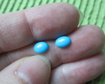 7x5mm, Sleeping Beauty Turquoise, from Arizona, Oval Cabochon, Stabilized, Grade B - Available Individually, in Pairs & in Larger Pkgs
