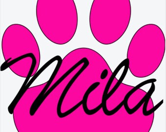 Custom Paw Print / Pet Name Vinyl Decal