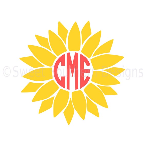 Free Free 182 Monogram Monogram Decal Sunflower Svg SVG PNG EPS DXF File