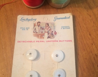 Vintage Pearl Uniform Buttons