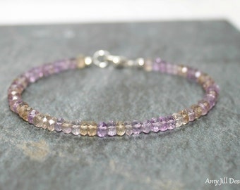 Ametrine Bracelet, Ametrine Jewelry, Multi Color, , Minimalist, Layering, Ombre, Gemstone Jewelry