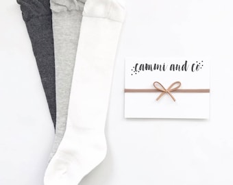 Baby Knee High Socks and Bow Headband