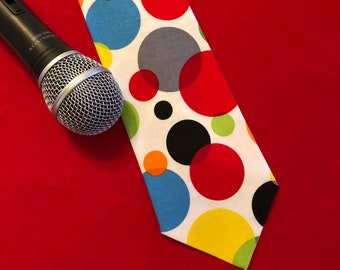 Jumbo balls multi-colored tie / novelty tie / unique tie / kidshow performer tie / men's necktie / fun tie / magician / ventriloquist /