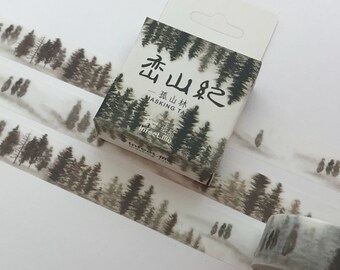 forest washi tape, misty forest washi MT, forest washi masking tape, trees washi, masking tape, scrapbooking tape, decoration