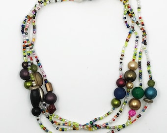 52" Multi color and multi bead necklace