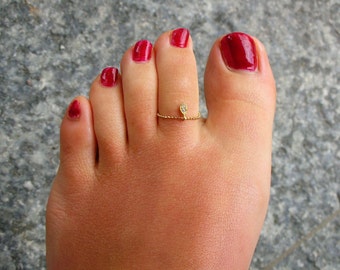 Diamond Drop Toe Ring o pollice sposa in spiaggia