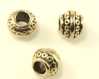 Antique Gold Tone, Lead Safe Pewter Bead - 24 pieces - 6.5 x 9mm (PWT230B) adorabellabeads