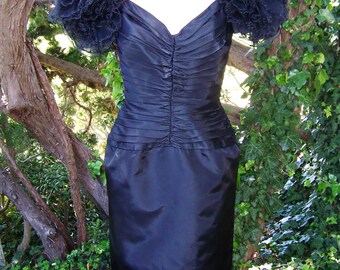 Designer Dress, Designer Black dress, Tadashi Dress, I MAGNIN Dress, size S