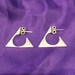 Sterling Hand-made 7/8" Open Triangle Post Earrings - CA 1970's - Item MISP06