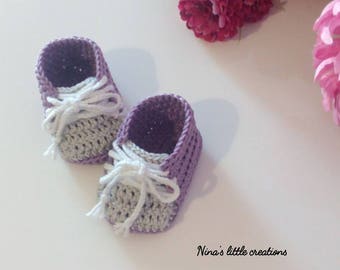 Baby sneakers PDF crochet PATTERN 0-3 month infant tennis
