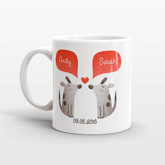 DOG Mug Valentines Day Gift for Husband for Him Dog Couple Mug Engagement Gift Unique Coffee Mug Personalized Mug Dog Coffee Cup Animal Mug
