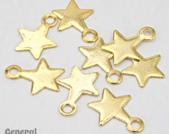 6mm Gold Tone Star Charm (24 Pcs) #3756