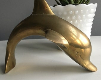 Vintage brass dolphin figurine | paperweight