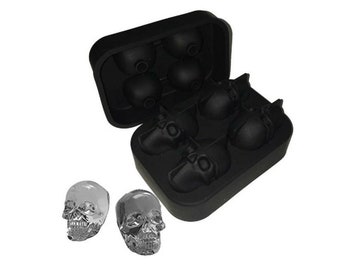 Skull Whiskey Ice Cube Ball Maker Mold Sphere Mould Party Tray Round Bar Silicone
