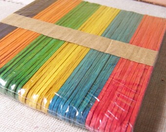 Popsicle wood sticks - 50pcs with 6 different colors for different crafting purposes (Let's decorate with your ideas)