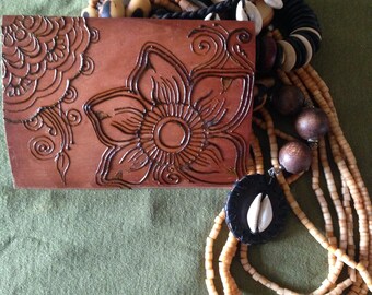 Henna art on wood. 4" x 5 1/2"