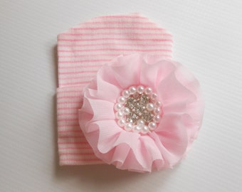 Newborn hospital hat, Baby hat, newborn girl hat, infant girl hat, hospital newborn hat, newborn hat, infant hat, baby hat, baby bow