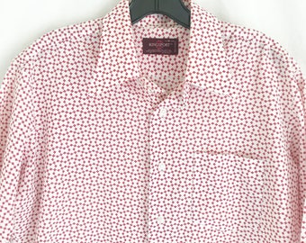 Vintage 60s Men's Short Sleeve Button Shirt. Size Medium
