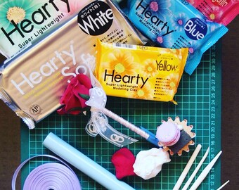 Hearty Air Dry Clay/Lightweight Modelling Clay - For Doll House/Flowers/Miniature/Fake Sweets/Accessories-Japanese Clay/Non-Messy Non-Toxic
