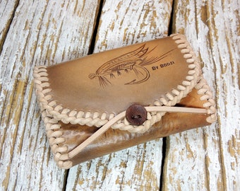Fly Fishing Wallet / Leather Wallet For Flies / Leather Fly Wallet / Fly Fishing Case / Fishing Lure Pouch / Leather Fly Fishing Pouch