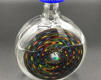 Blown Glass Bottle/Flask with Srcew Cap