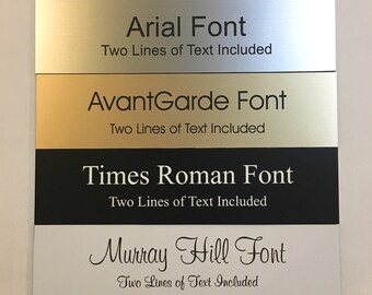 2"x8" Custom Laser Engraved Name Plate - Business Professional Home Office Name Plaque Fits Standard Wall and Desk Holders - Adhesive Backed