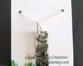 Pyrite and Obsidian Pendant