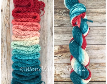 Gradient Dyed Yarn, Hand dyed yarn, Gradient yarn, Wool Yarn, Worsted Weight, Sweet Rose