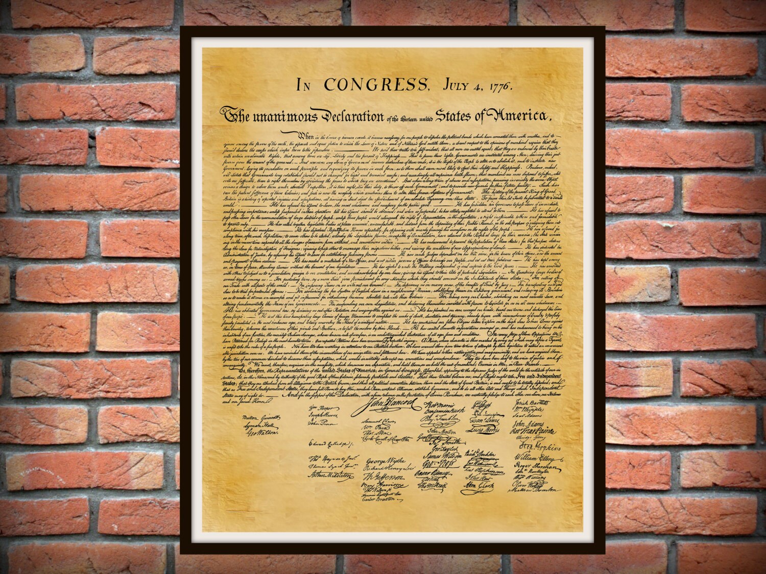 United States Declaration Of Independence Document Reproduction ...