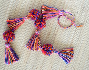 Pom Pom Tassel Pom Pom Bag Charm Tassel Purse Charm Pom Pom Garland Tassel Decoration Pompom Home Decor Handbag Charm Boho Bag Accessories