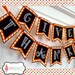 Thanksgiving bunting machine embroidery design. Made in the hoop. Made ITH embroidery in 3 sizes. Fall embroidery project or photo prop.