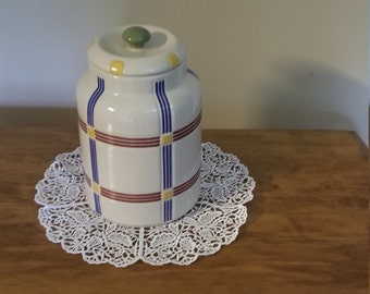 Vintage, Longaberger bold plaid canister 3 qt