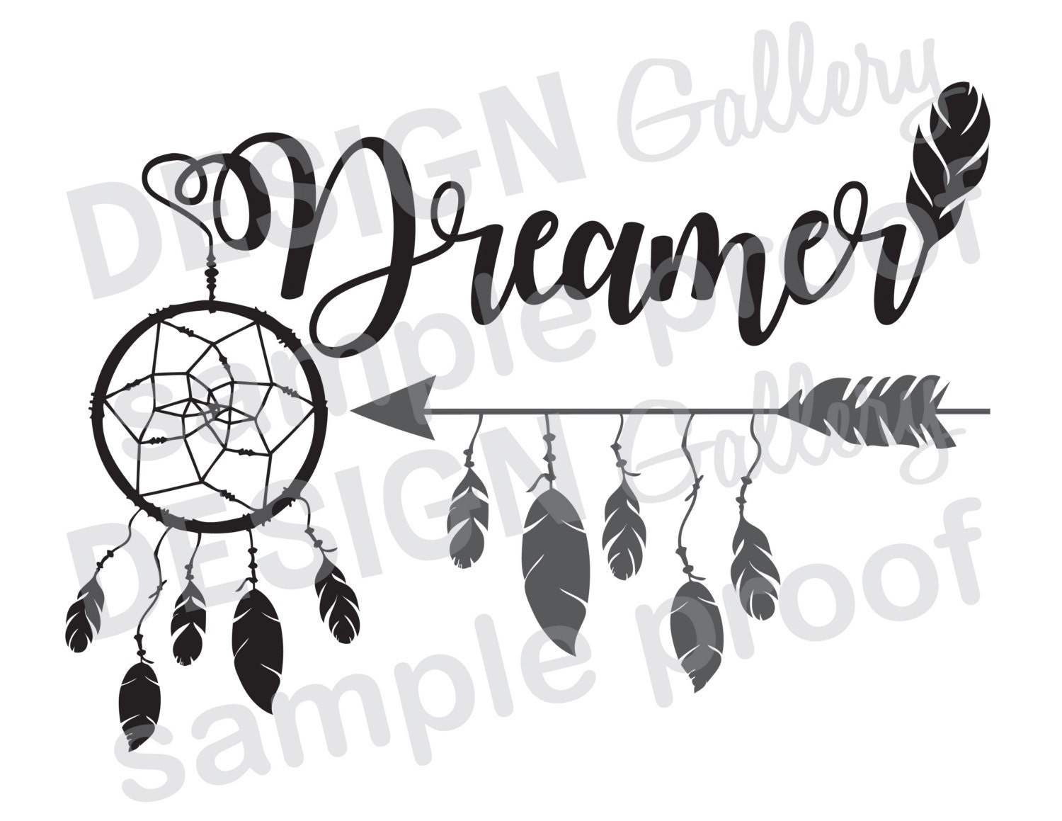 Download Dreamer JPG image & SVG DXF cut Dream Catcher Arrow