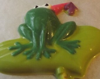 Queen Frog on Lily Pad Chocolate Candy Lollipop