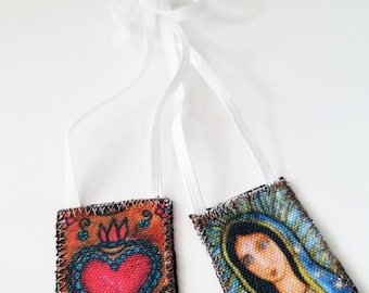 Our Lady of Guadalupe Scapular - Handmade - Original Art by FLOR LARIOS
