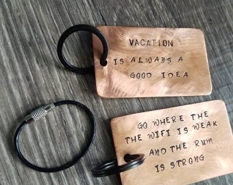 Custom Luggage Tag - Copper Luggage Tag - Travel Accessory - Customized - Copper- Handmade - Engraved - Bag Tag - Travel Gift - Personalize