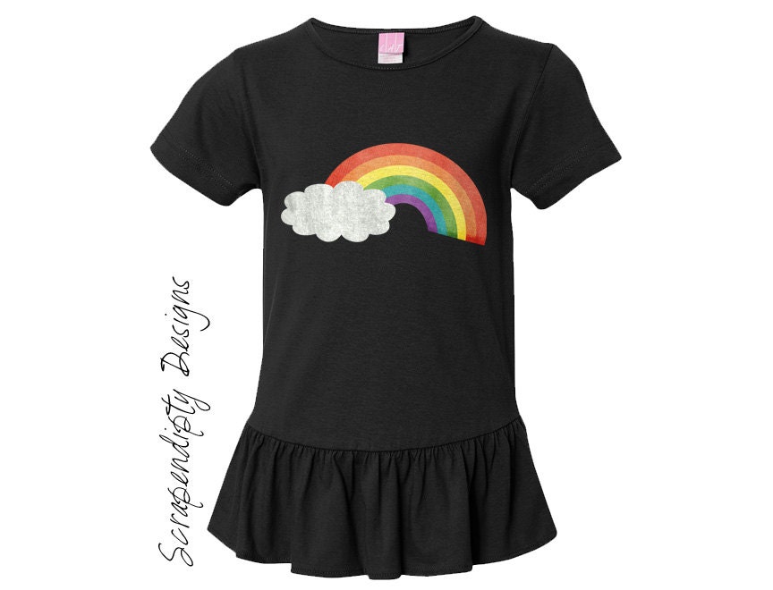 Rainbow Ruffle Shirt Girls Rainbow Shirt Gift / Rainbow