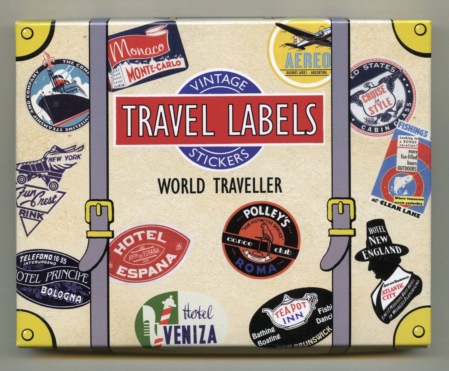 travel stickers on luggage