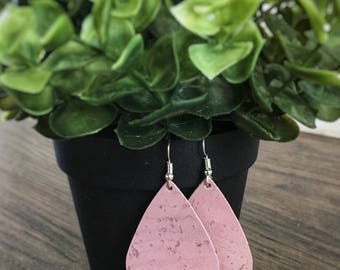 Soft Pink Cork Earrings