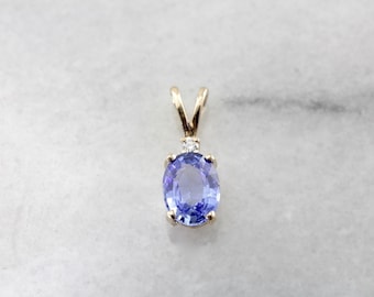 Simple Tanzanite and Diamond Gemstone Pendant EZXWPJ-R